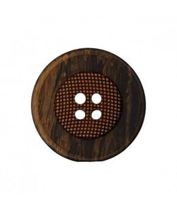 Carte de 2 boutons Panier Marron moyen rond 28mm - Union Knopf Marron
