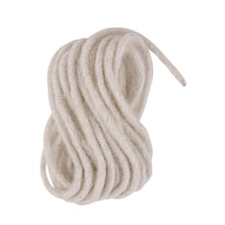 Cordon en laine avec coeur en jute, 5mm, 3m, blanc