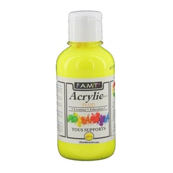 Peinture Acrylique en bouteille Jaune fluo 200ml - Amt