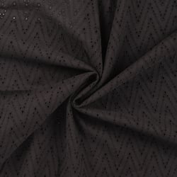Tissu Coton brodé ajouré Leisa uni Noir - Au mètre