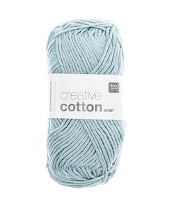 Pelotes de fil à tricoter CREATIVE COTTON ARAN de Rico Design - Laissez libre cours à votre créativité avec douceur et style ! 32 Bleu clair