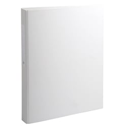 Classeur rembordé polypropylène 2 anneaux ronds de 25mm sur 3eme de couverture - Blanc - x 10 - Exacompta