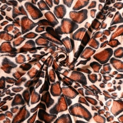 Tissu Velours Peau de bête Girafe Beige et Marron