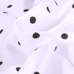 Tissu Coton imprimé Dots black sur fond Blanc