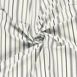 Tissu Lin Viscose Louis fines rayures Noir sur fond Ecru