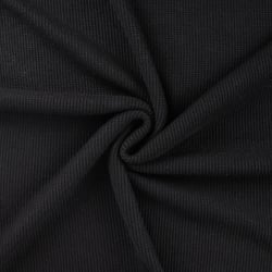Tissu Maille Jersey Tricot uni Noir
