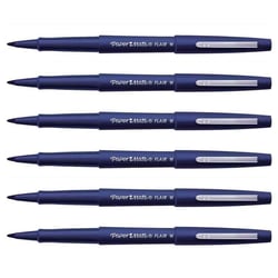 Lot de 6 stylos feutres pointe moyenne 1,0 mm - Paper:Mate - Flair Original - Bleu marine