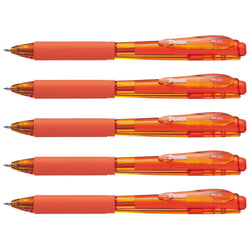 Lot de 5 stylos bille rétractables PENTEL WOW BK440 - Orange - Pointe moyenne