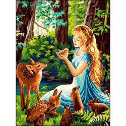 Princesse - Canevas antique Les mystères de la forêt Mimo Verdé 50x65cm