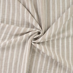 Tissu aspect Lin rayé Beige
