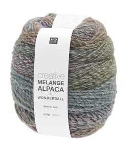 Pelote de laine et alpaga CREATIVE MELANGE ALPACA WONDERBALL DK - 100gr - Rico Design 01 Pastels