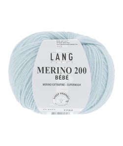 Pelote de laine à tricoter pour layette MERINO 200 BEBE - Lang Yarns 371 Bleu