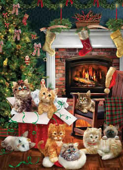 Puzzle 1000 pièces - Christmas Kittens - Cobble Hill