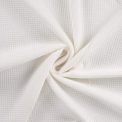Tissu Nid d'abeille envers éponge uni Bambeluxe uni sweet blanc