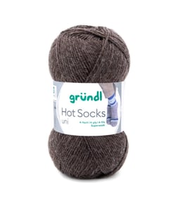 Laine à chaussettes à tricoter HOT SOCKS UNI - Grundl - certifiée Oeko-Tex 10 Marron