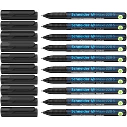 Lot de 10 marqueurs permanents - SCHNEIDER - Pointe super fine 0.4 mm - Noir