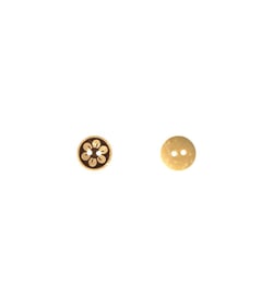 Lot de 6 boutons coco gravé fleur
