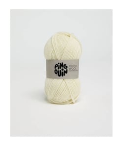 Pelote de laine à tricoter PINGO WOOL - Pingouin Naturel Ecru