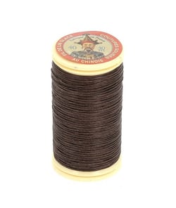 Fil lin glacé 30 m – Fil au Chinois – N° 40 – Fil de lin retors, lisse, résistant 195 Marron Foncé