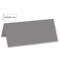 Carte de table double, uni,FSC MixCredit, gris foncé, 100x90mm, 220g / m², 5 pces