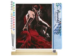 Peinture par Numéro Figured'Art - Danseuse de Flamenco - Kit de Loisir Créatif DIY Numéro d'Art Complet - 40x50cm toile roulée + châssis en bois à monter