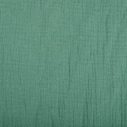 Tissu Double gaze de coton uni Vert