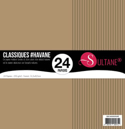 24 papiers Scrapbooking Havane - 300g/m2  - H : 30,5 cm