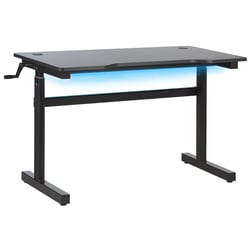 Bureau Table Gaming Noir Look Futuriste Plateau Ajustable Manuellement à Rétro Eclairage LED Multicolore Ideal Pour Competitions Beliani