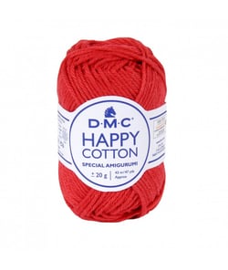Pelote de 20Gr - coton spécial Amigurumi HAPPY COTTON - PPSC - Oeko Tex- Dmc 789 Rouge