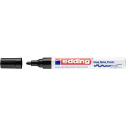 Lot de 10 Marqueurs Peinture Brillante 750 Pointe Ronde Noir 2-4 mm EDDING