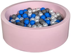 Piscine à balles Aire de jeu + 300 balles rose perle, bleu, gris - Velinda