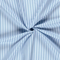 Tissu Short de bain déperlant recyclé Rayé Bleu ciel sur fond Blanc