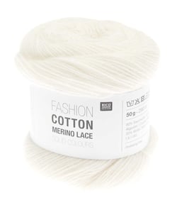 Fashion Cotton Merino Lace Solid Colours de Rico Design : Élégance et légèreté au bout des aiguilles 01 Creme