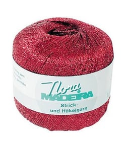 Fil à crocheter et à tricoter métallisé Nora Madeira - 25GR 315 Rouge