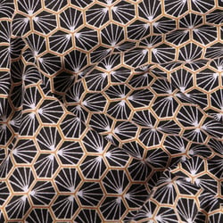 Tissu Coton imprimé Arty Riad sur fond Noir