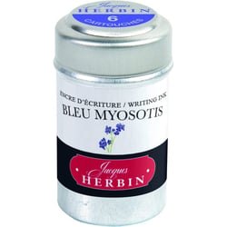 6 cartouches d'encre - Bleu Myosotis - Pour stylos plume et roller - Herbin