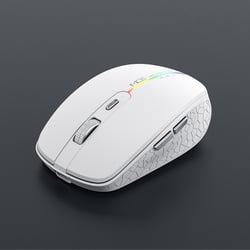 Souris Gaming Sans Fil Silencieuse 6 Boutons Dual Mode Rechargeable Blanc Blanc YONIS