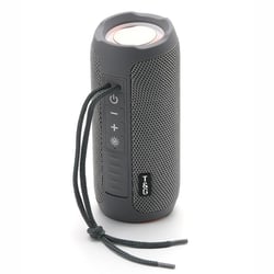 Enceinte Bluetooth Portable Étanche LED Autonomie Longue FM TF USB Gris YONIS