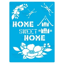Pochoir plastique souple réutilisable 18,5 x 14,5 cm Fabrika Decoru HOME SWEET HOME 409