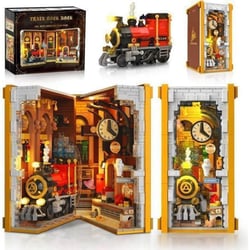 Maquette DIY Book Nook 1 300 pièces - Livre-cachette avec train - HOGOKIDS