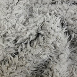 Tissu Fausse fourrure longs poils Gris clair - Au mètre