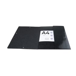 Chemise à élastiques 3 rabats Maxi capacity carte lustrée pelliculée 425gm2 Iderama A4 - Noir - x 25 - Exacompta