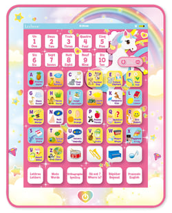 Tablette Éducative bilingue Licorne en français et en anglais