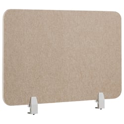 Séparateur de Bureau Beige en Polyester et Synthétique 80 x 50 cm avec Pinces Écran Cloison Acoustique et Visuel pour Open Space