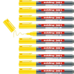 Lot de 10 Marqueurs tableau blanc 1 mm - EDDING - Jaune - Rechargeable