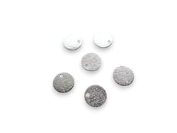 8 Sequins ronds 8mm argenté pailleté sur 2 faces