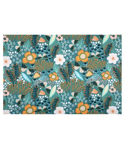 Tissu coton papillons fleuris de 160 cm de largeur papiliovert vendu par 50 cm