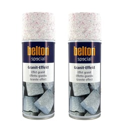 Lot de 2 sprays de peinture effet granit blanc Belton 400ml