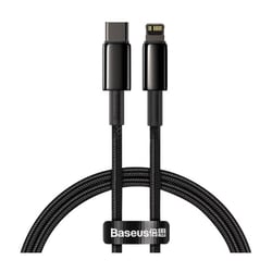 Baseus Câble de Charge et Transfert USB-C-Lightning 20W 2m Noir