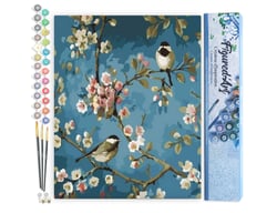 Peinture par Numéro Figured'Art - Fleurs et Oiseaux - Kit de Loisir Créatif DIY Numéro d'Art Complet - 40x50cm sans châssis en bois